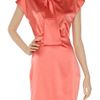 Zac Posen Jabot Silkblend Satin Dress in Orange - Lyst
