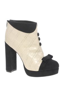 Asos Asos Twiggy Monochrome Collar Detail Shoe Boot - Lyst