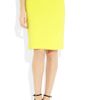 Christopher Kane Stretch Woolcrepe Pencil Skirt in Yellow - Lyst