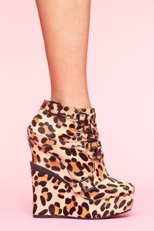 Nasty Gal Mercer Wedge Boot - Leopard Pony - Lyst