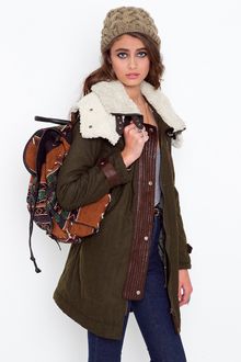 Nasty Gal Dionysis Shearling Parka - Lyst