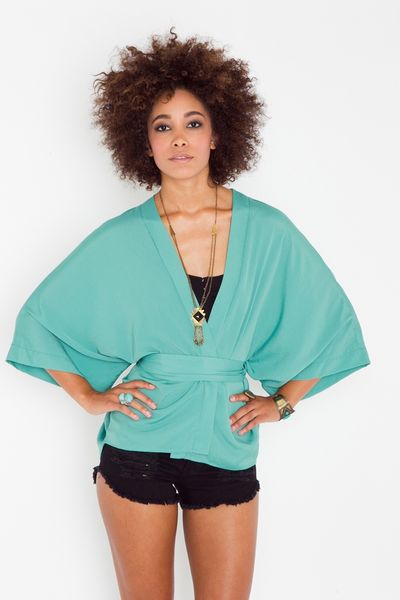 Nasty Gal Osaka Kimono Jacket in Green - Lyst
