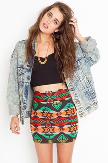 Nasty Gal Azteca Skirt - Lyst