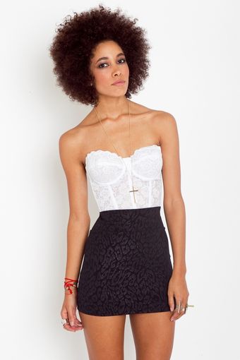 Nasty Gal Erotica Lace Bustier - White - Lyst