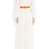 Roksanda Ilincic Belted Woolcrepe Wrap Gown in White (ivory) - Lyst