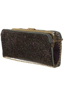 Topshop Glitter Double Clutch - Lyst