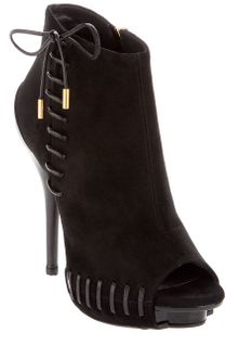 Versace Peep Toe Ankle Boot - Lyst
