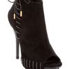 Versace Peep Toe Ankle Boot in Black - Lyst