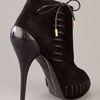 Versace Peep Toe Ankle Boot in Black - Lyst