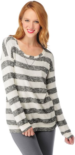  Double Stripe Loose Knit Tunic 