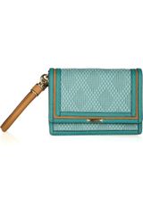 Burberry Prorsum Woven Leather Wristlet Clutch