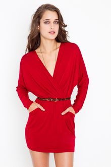 Nasty Gal Dolman Wrap Dress - Crimson - Lyst
