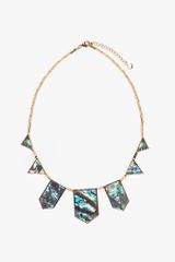 Nasty Gal Abalone Station Necklace