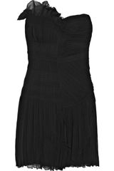 Philosophy di Alberta Ferretti Pleated Silk-chiffon Strapless Dress