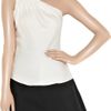 Preen Mood Sandwashedsilk Top in White (black) - Lyst