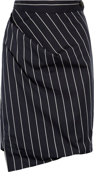 Vivienne Westwood Anglomania New Accident Striped Cotton-blend Skirt - Lyst