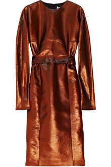 Jil Sander Wardrobe Metallic Bronze Woven Dress - Lyst