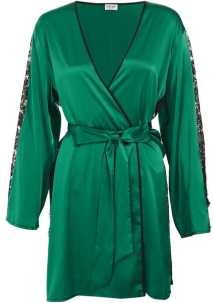emerald silk robe