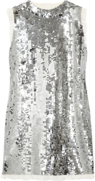 RED Valentino Sequined-wool Dress - Lyst