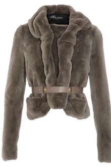 Revillon Ruffled Mink Fur Jacket with Leather Belt - Lyst