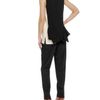 Stella Mccartney Bicolour Crepe Tank with Ruffled Back in Black (black white) - Lyst