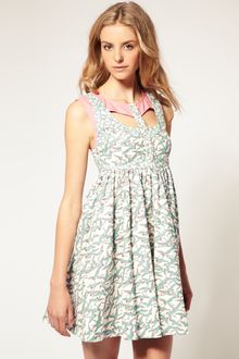 ASOS Collection  Printed Summer Dress with Cut Out Neck - Lyst