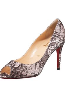 Christian Louboutin Peep-Toe Lace Pump - Lyst