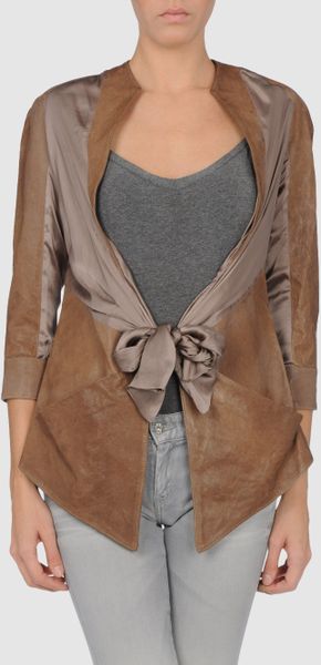 Collection Priveé  Leather Outerwear in Brown - Lyst