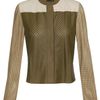 Fendi Contrasting Laser Cut Leather Jacket in Brown (brown multi) - Lyst