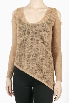 Helmut Lang Asymmetrical Sweater Top - Tan - Lyst