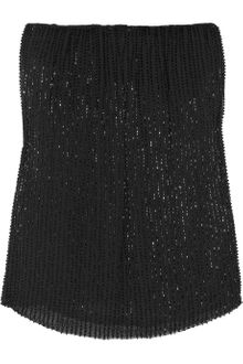 L'Agence Beaded Silk-chiffon Top - Lyst