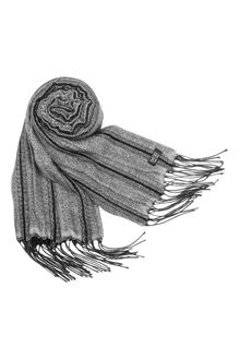 Basile Shimmering Wool Fringed Long Scarf - Lyst