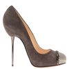 Christian Louboutin 'Metalipp' Suede and Gunmetal Pin Heels in Gray (grey) - Lyst