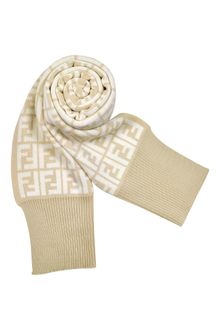 Fendi Logo Zucca Knit Wool Scarf - Lyst