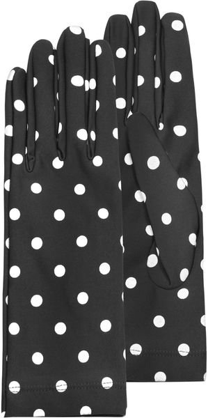 Forzieri Womens Black and White Polkadot Gloves - Lyst