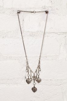 Free People Vintage Dangling Heart Necklace - Lyst