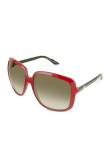 Gucci Web Temple Square Sunglasses - Lyst