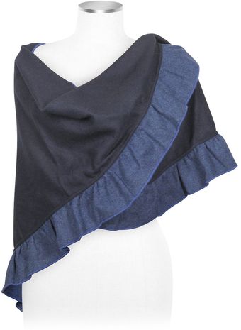 Julia Cocco' Melissa - Ruffled Wool Blend Wrap - Lyst