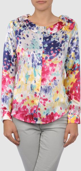 Love Moschino Long Sleeve Shirt in Multicolor (fuchsia) - Lyst