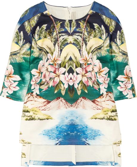 Stella Mccartney HawaiianPrint CottonSateen Top in Floral (multicolored) - Lyst