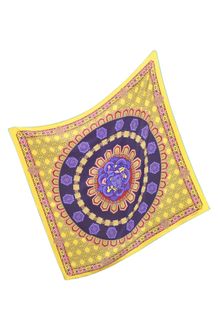 Versace Ornamental Floral Print Silk Square Scarf - Lyst