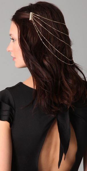 Belle Noel Pave Hair Chain - Lyst