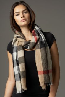 Burberry Mega Check Cashmere Scarf - Lyst
