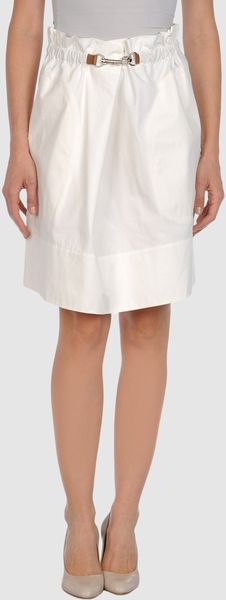 Celine Knee Length Skirts in White - Lyst