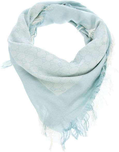 Gucci Monogrammed Scarf in Blue (aqua) - Lyst