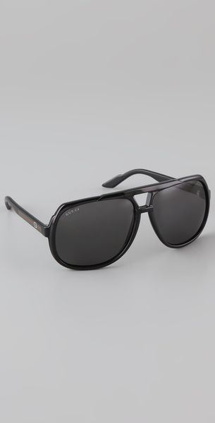 oversized black aviators