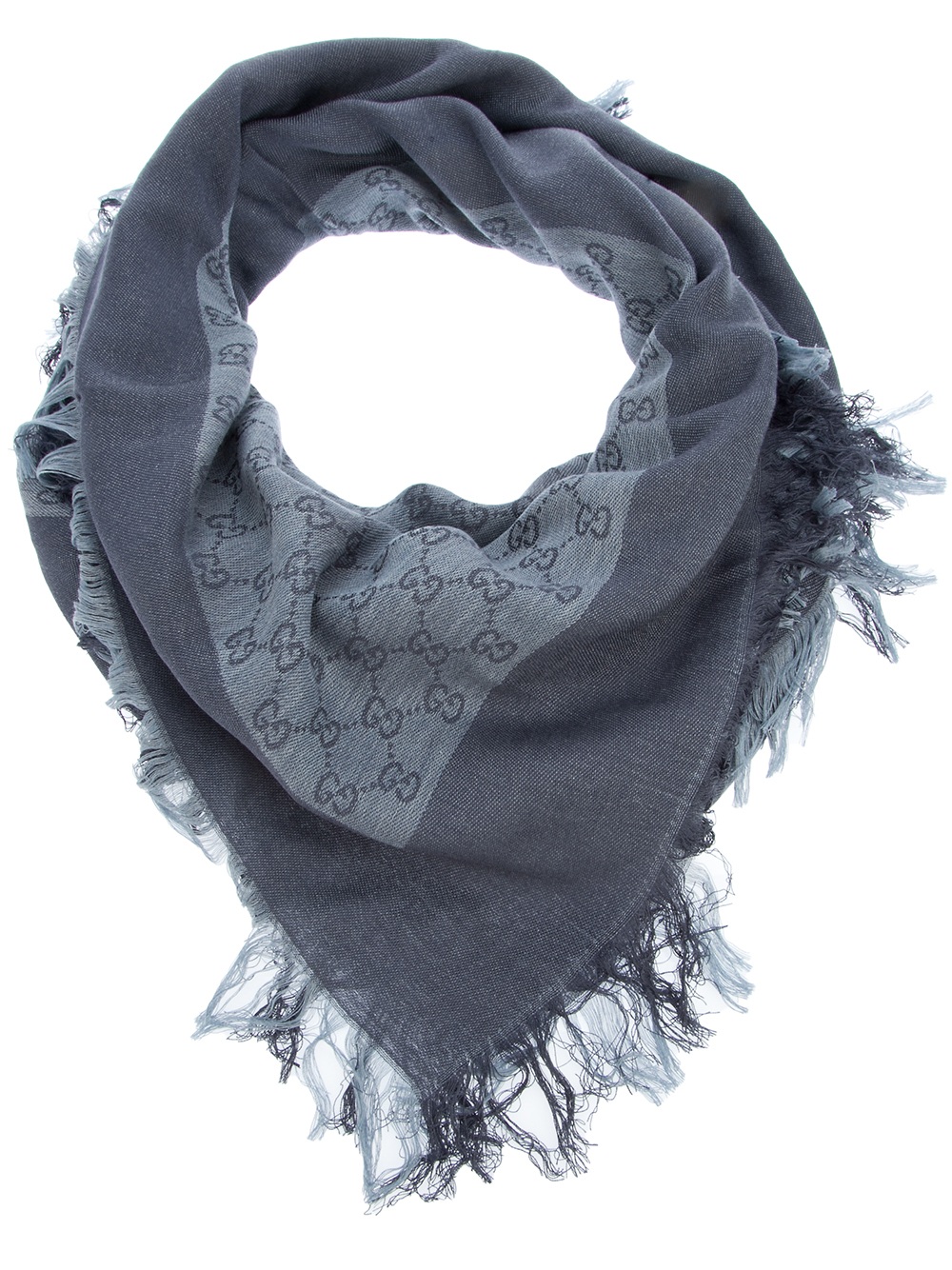 Gucci Monogrammed Scarf in Blue Lyst