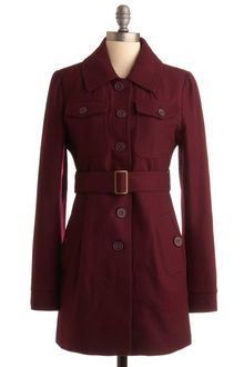ModCloth Burgundy Wine Coat - Lyst