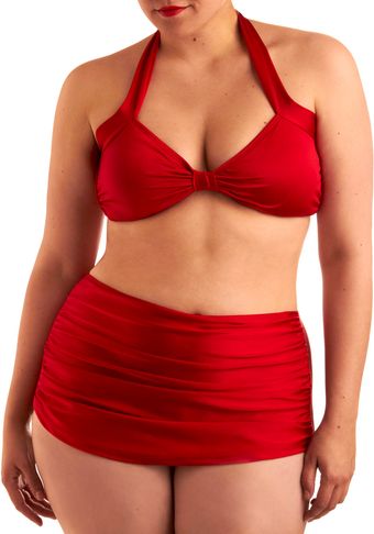  Bathing Beauty Two Piece in Red - Plus Size 