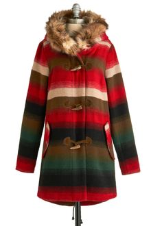 ModCloth Saddle Stripe Coat - Lyst